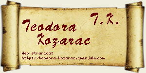 Teodora Kozarac vizit kartica